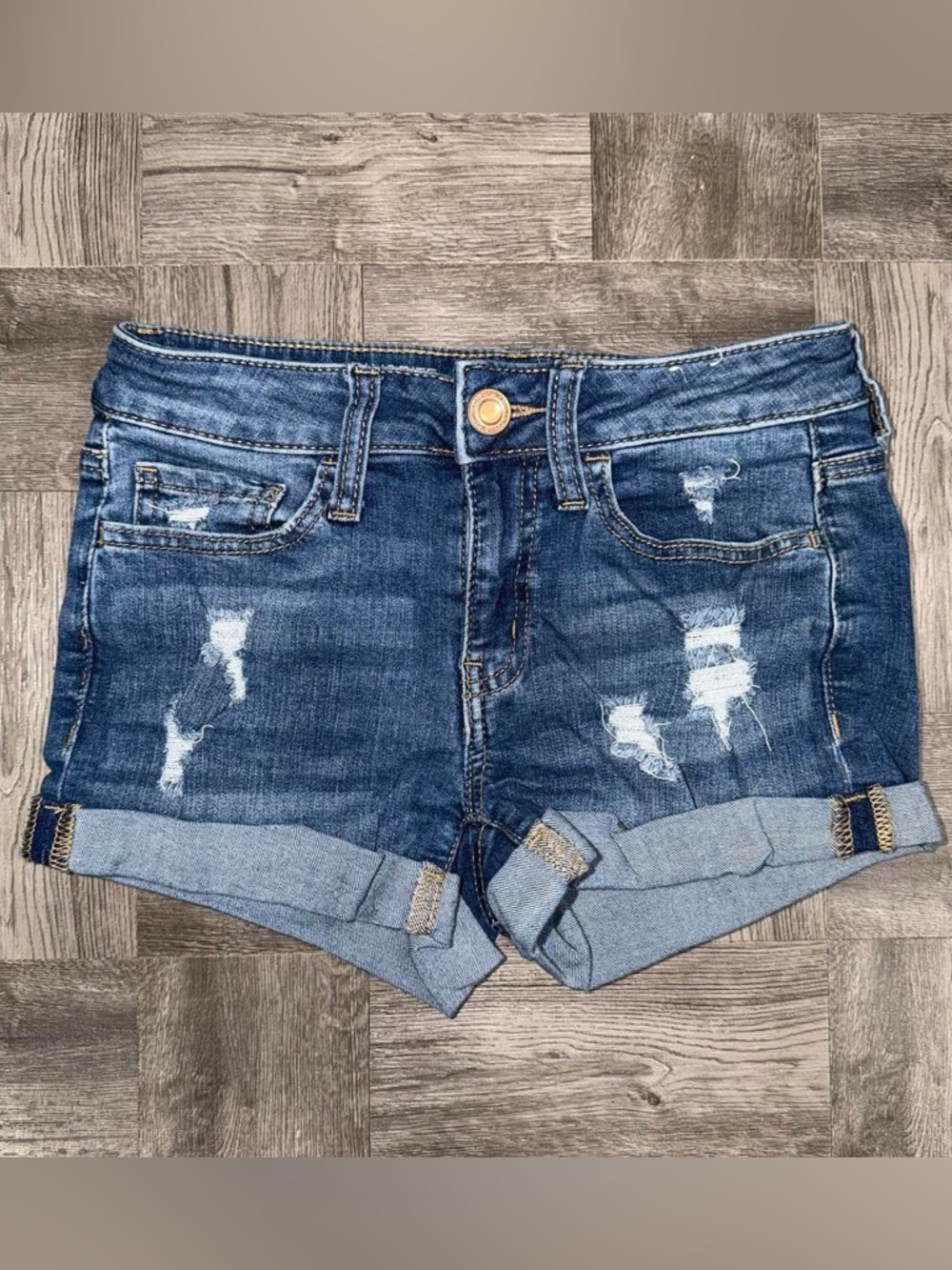 SO Distressed Low Rise Denim Shorts Size 1
